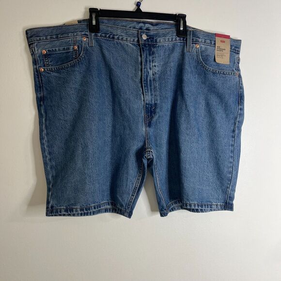 Levis Mens 405 Standard Shorts Plus 52 Blue Denim Jean 100% Cotton 9" Inseam NWT - Picture 1 of 9